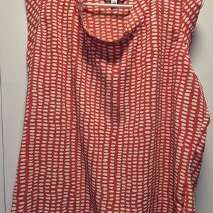 CAbi Pink and White Patterned Blouse